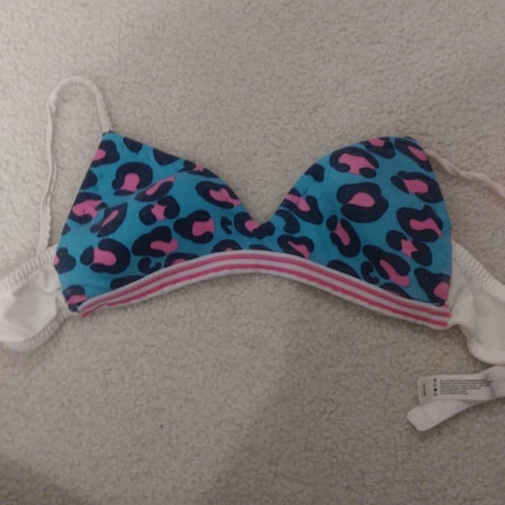 Blue Leopard Print Bralette